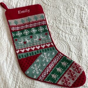 Land’s End Christmas stocking needlepoint “Emily”